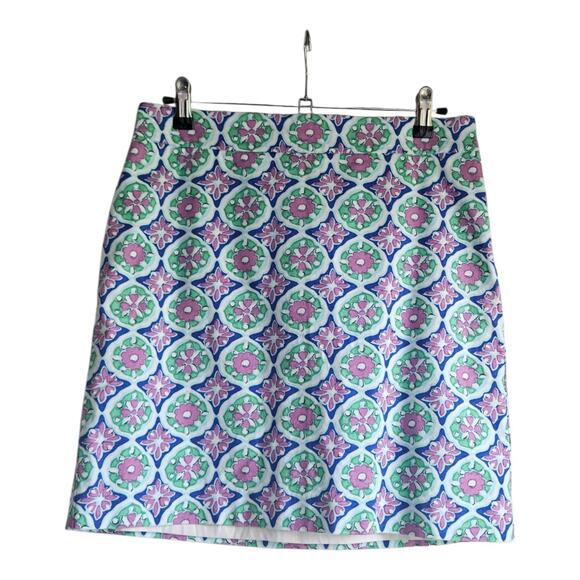 Talbots Dresses & Skirts - Talbots Skirt Size PETITE 6 Geometric Lined Multicolor Side Zip